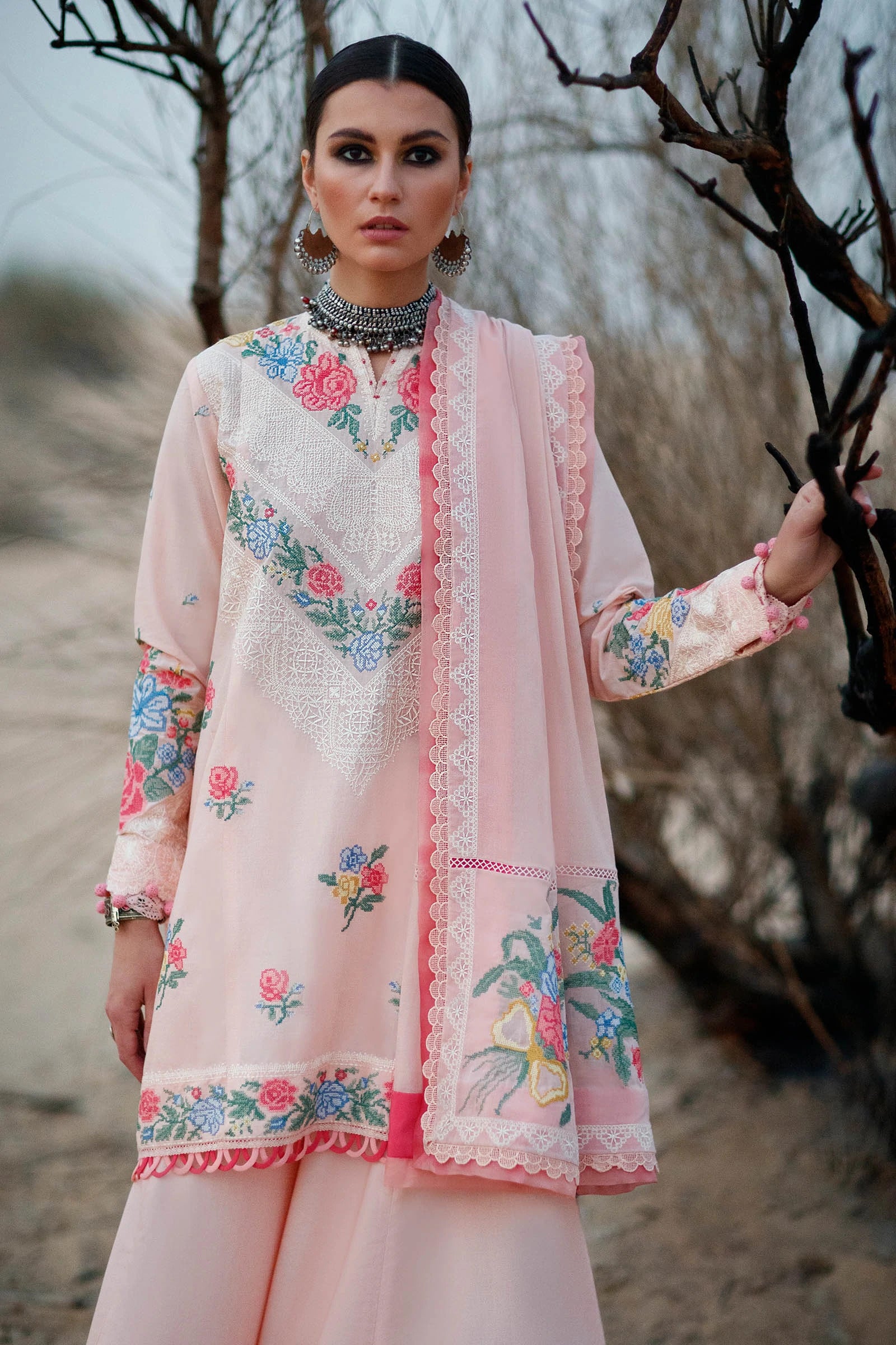 Zaha Unstitched 3 Piece Embroidered Lawn Collection'2022-ZL22-10-A-Allysiha