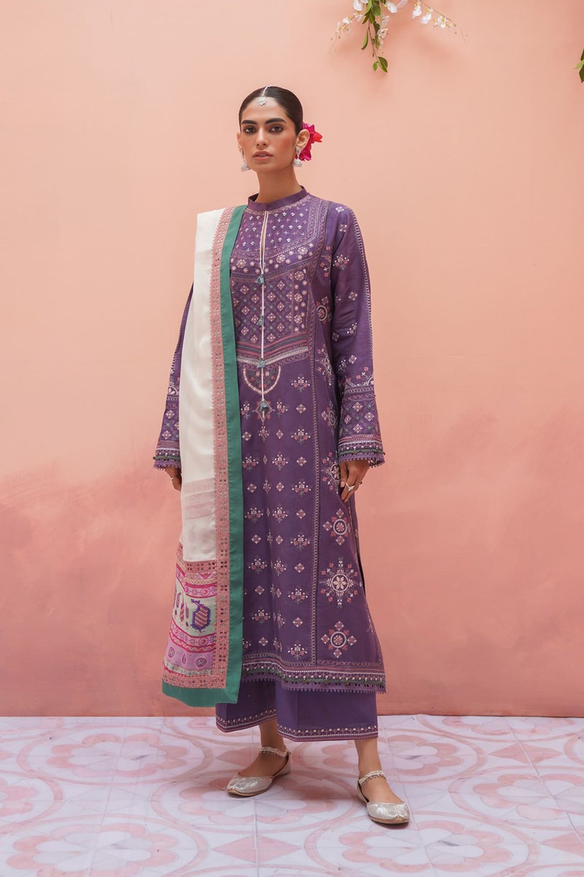 Zara Shahjahan Unstitched 3 Piece Embroidered Lawn Collection'2023-ZSJ-11-B