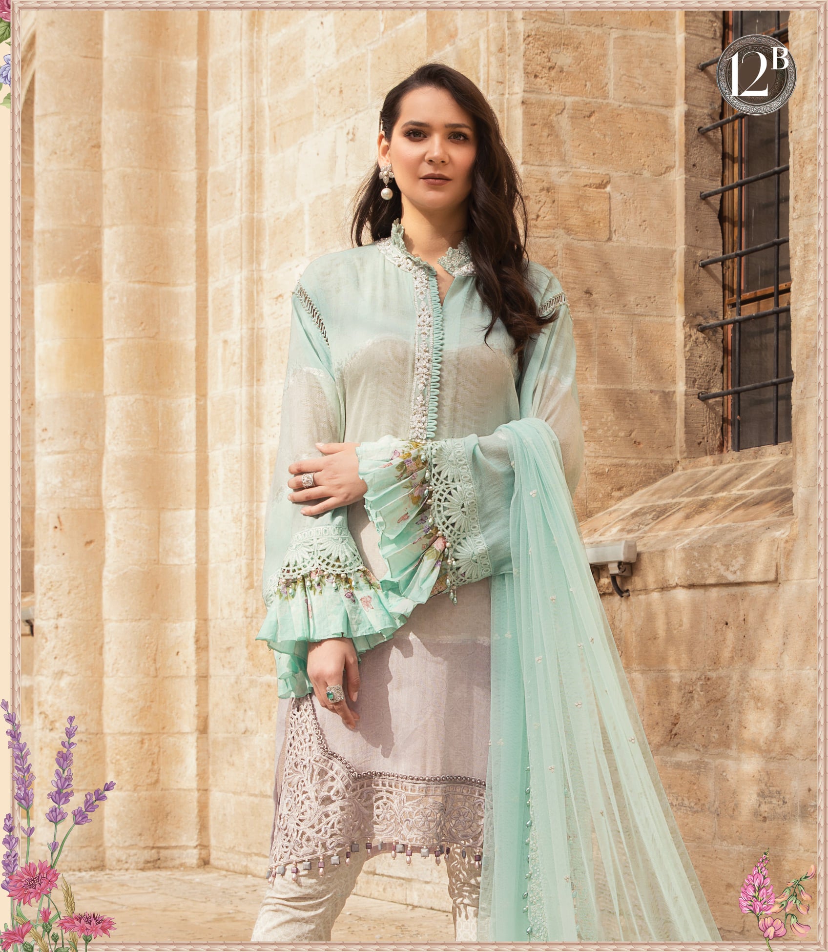 Maria B Unstitched Luxe Lawn S/S Collection'2021-ML-12-B