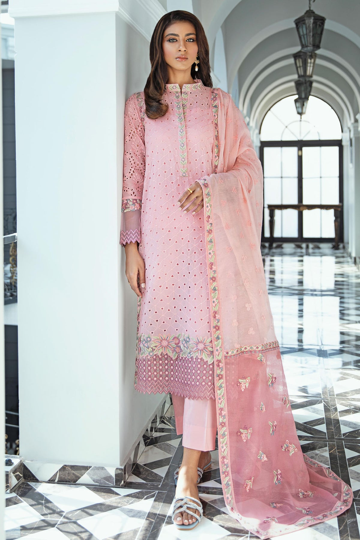 Iznik Unstitched 3 Piece Embroidered Swiss Voile Collection'2022-ISV-12-Sweet Akito