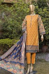 Bin Saeed Stitched 3 Piece Printed Lawn Collection'2022-F-1611-Yellow