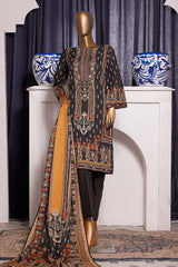 Bin Saeed Stitched 3 Piece Embroidered Lawn Collection'2022-F-1619-Black