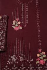 Millat Arts by Shomi Unstitched 3 Piece Embroidered Viscose Collection'2023-D-1905-Maroon