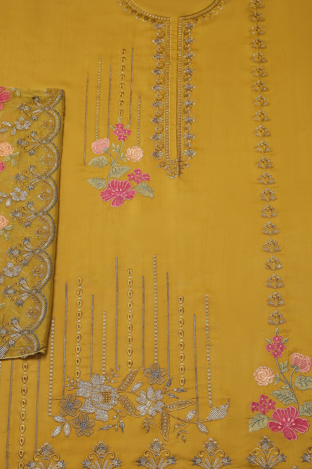 Millat Arts by Shomi Unstitched 3 Piece Embroidered Viscose Collection'2023-D-1905-Yellow