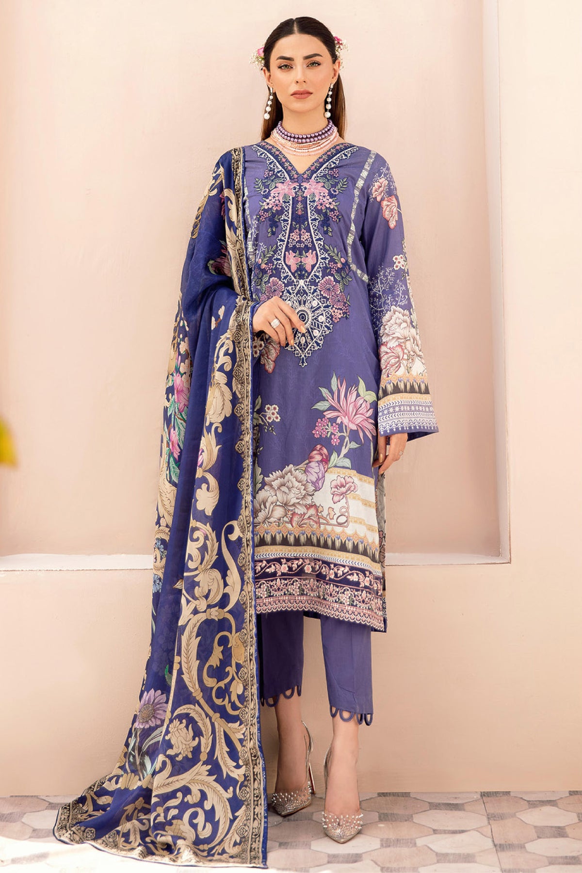 Rangrez by Ramsha Unstitched 3 Piece Luxury Lawn Vol-02 Collection'2022-N-202