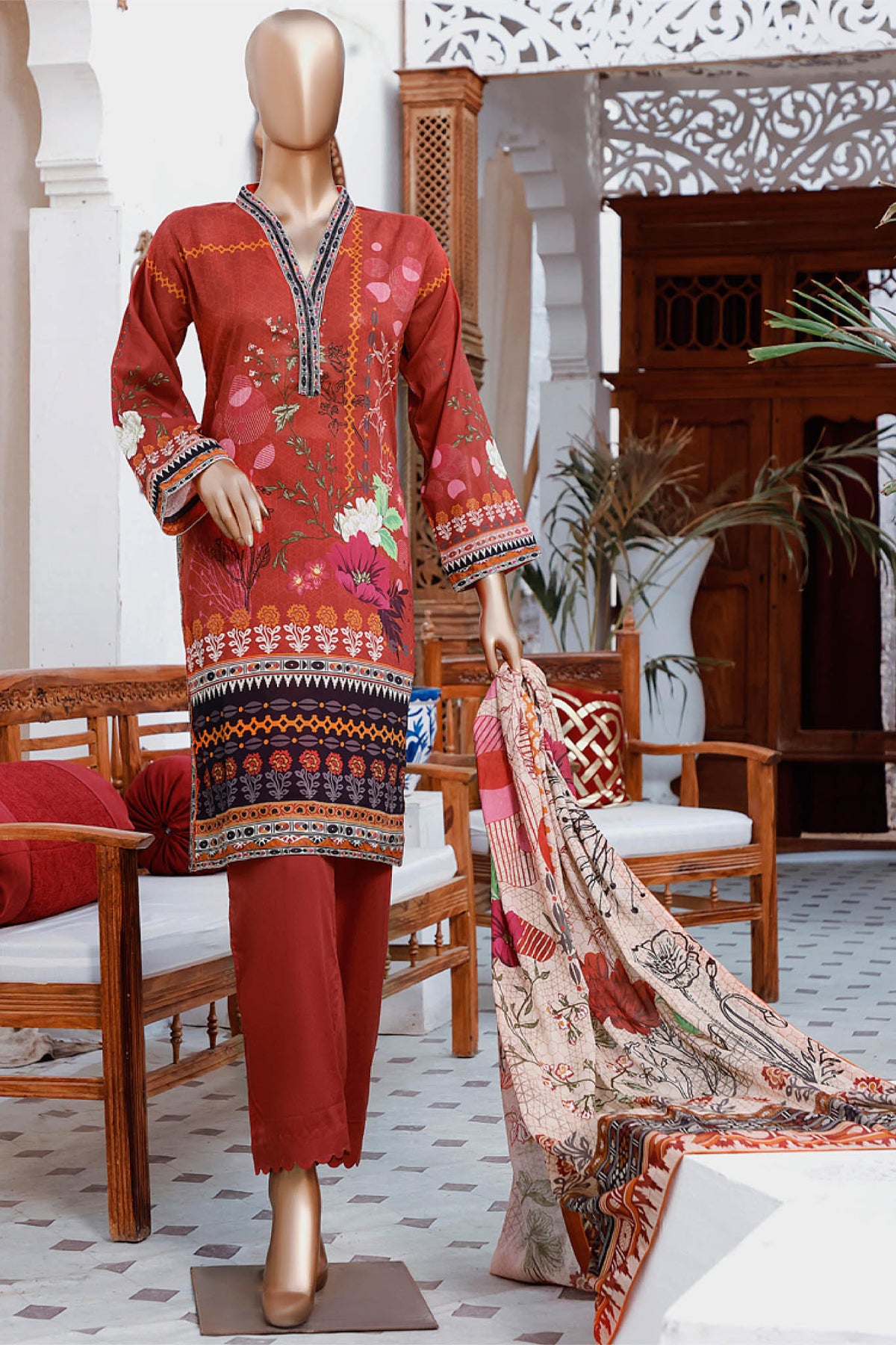 Aresha Khan by Riwayat Unstitched 3 Piece Printed Lawn Vol-01 Collection'2022-AK-21184