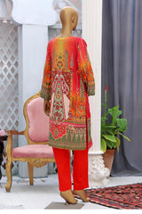 Bin Saeed Stitched Embroidered Lawn Shirts Collection'2022-L-040-Red