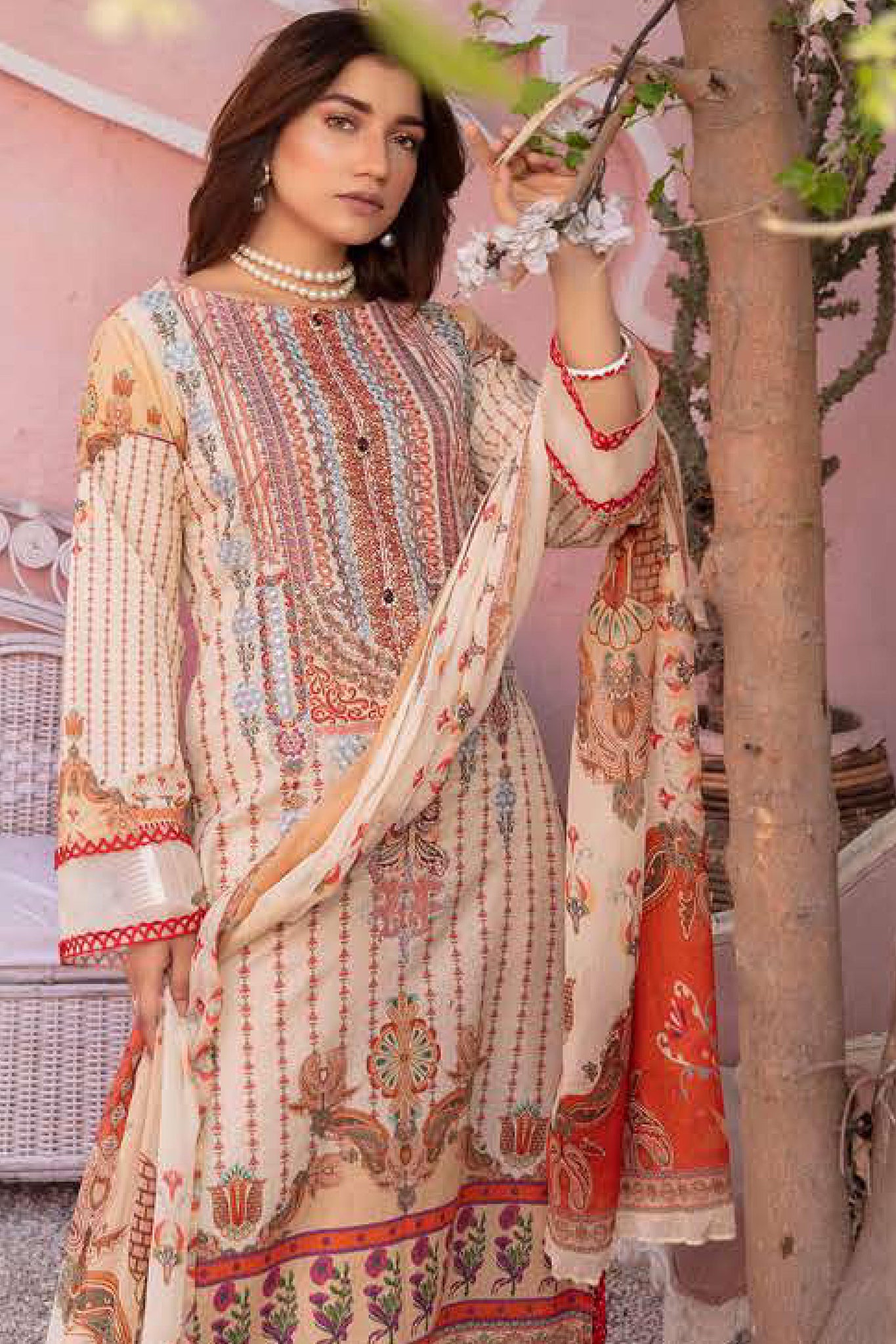 Maleeha by Shaista Unstitched 3 Piece Lawn Collection'2022-MS-242