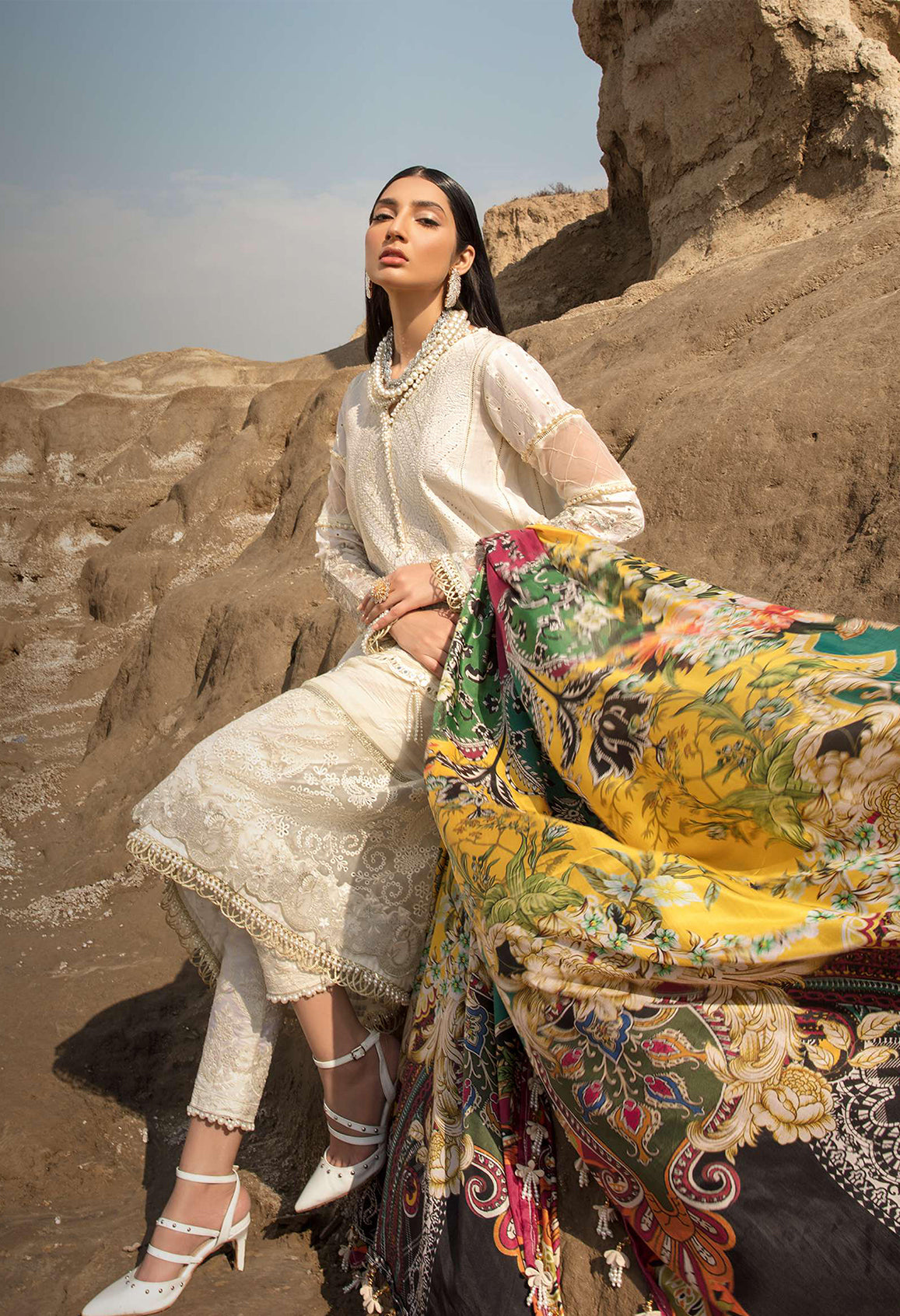 Mausummery Unstitched 3 Piece Luxury Lawn Collection'2022-MS-02