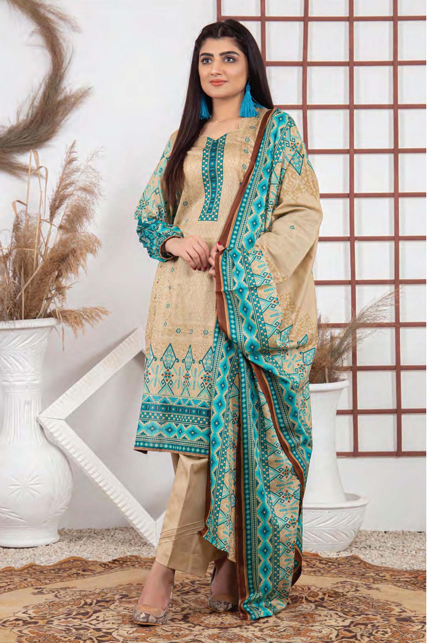 Five Star Unstitched 3 Piece  Printed Lawn Collection'2022-D-04