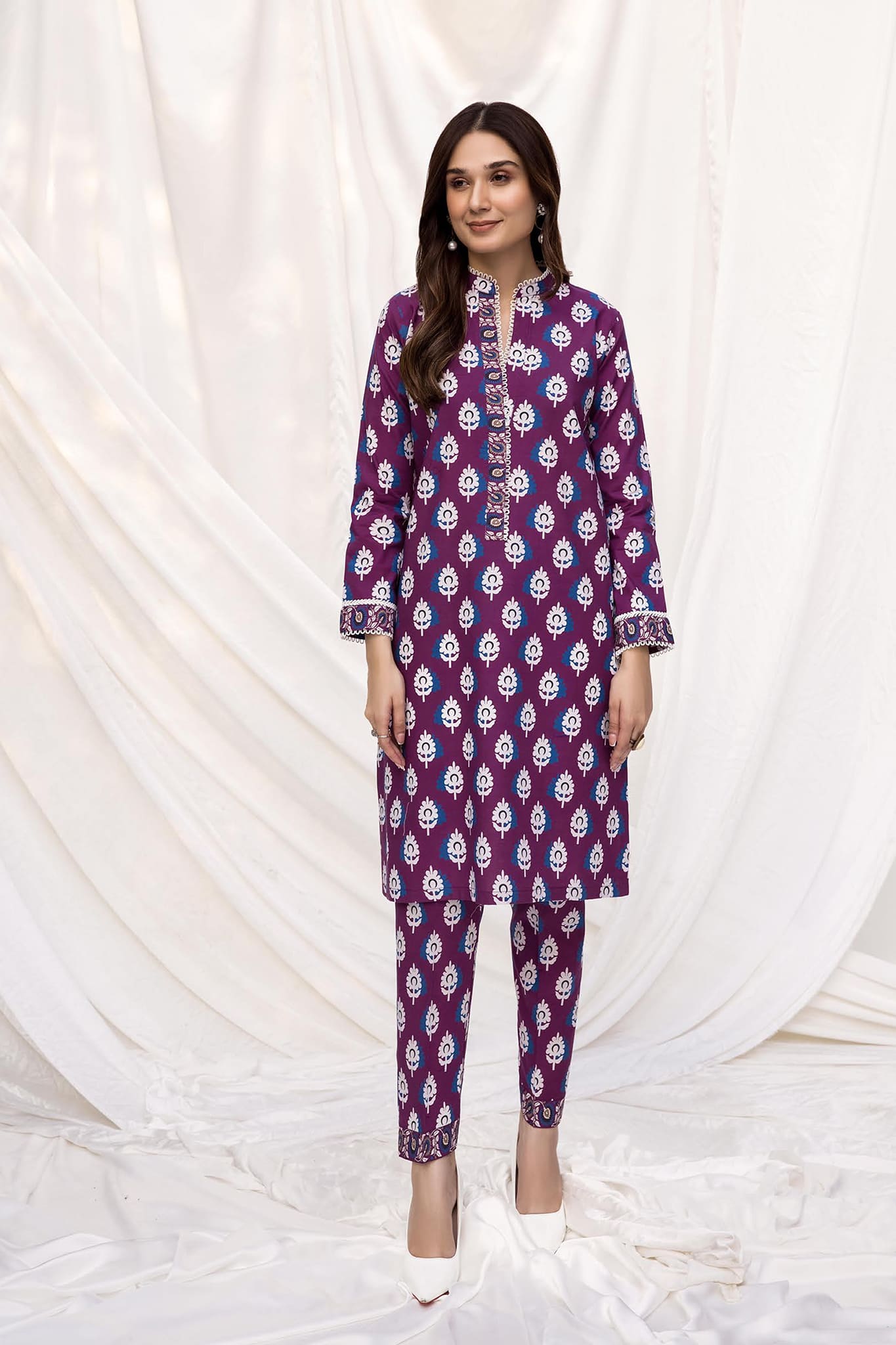 Blumm by Esra Stitched 2 Piece Printed Cambric Chp-02 Collection'2022-B-04-Purple