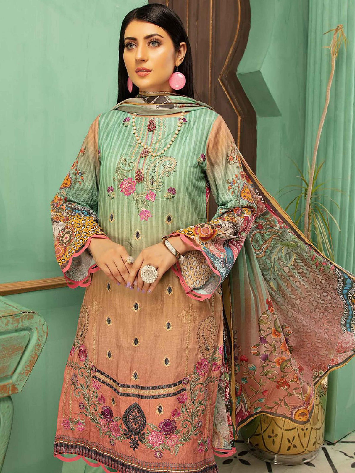 Umaima by Shaista Unstitched 3 Piece Lawn Collection'2021-UMS-420
