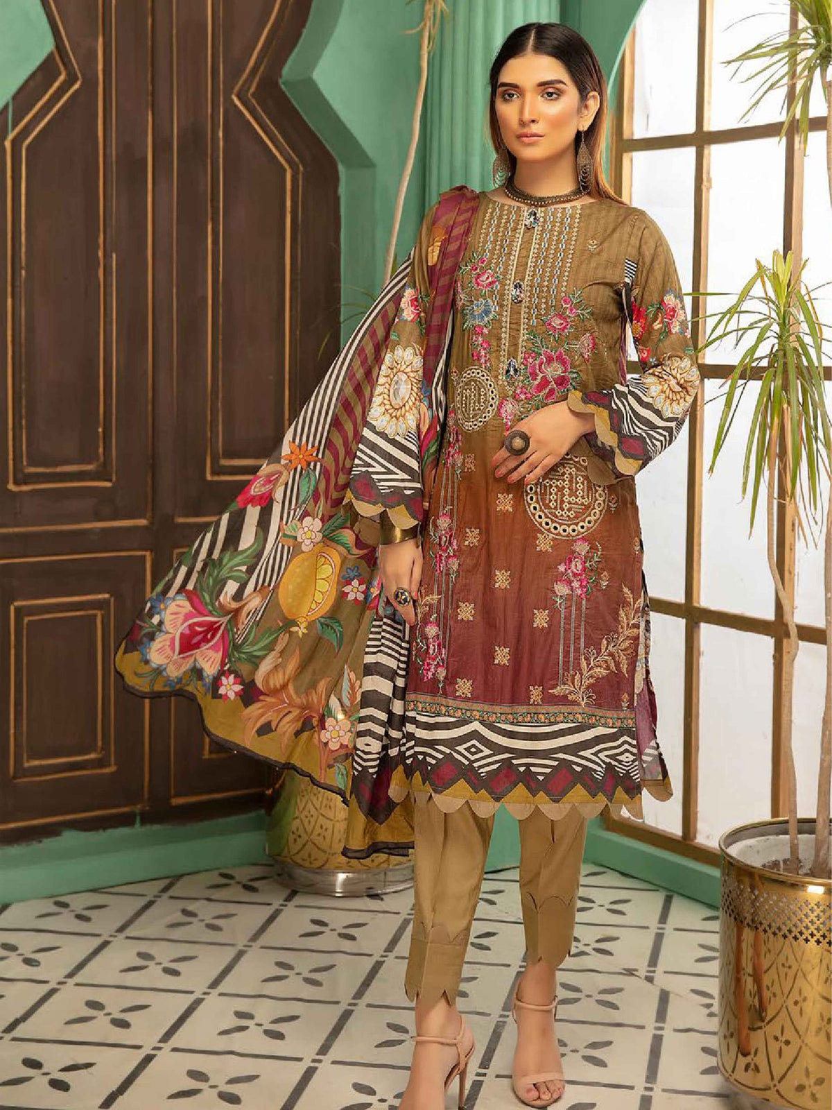 Umaima by Shaista Unstitched 3 Piece Lawn Collection'2021-UMS-422