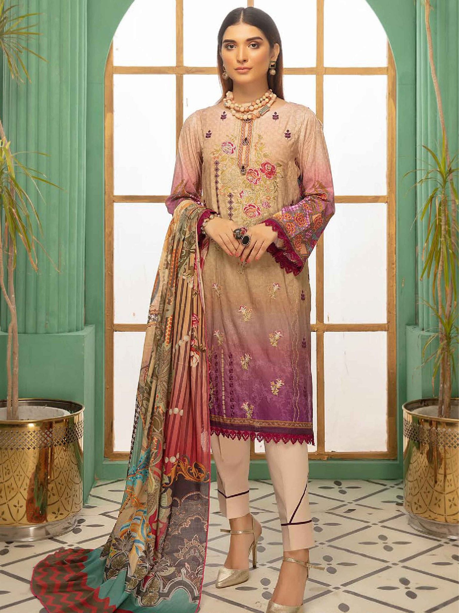Umaima by Shaista Unstitched 3 Piece Lawn Collection'2021-UMS-423