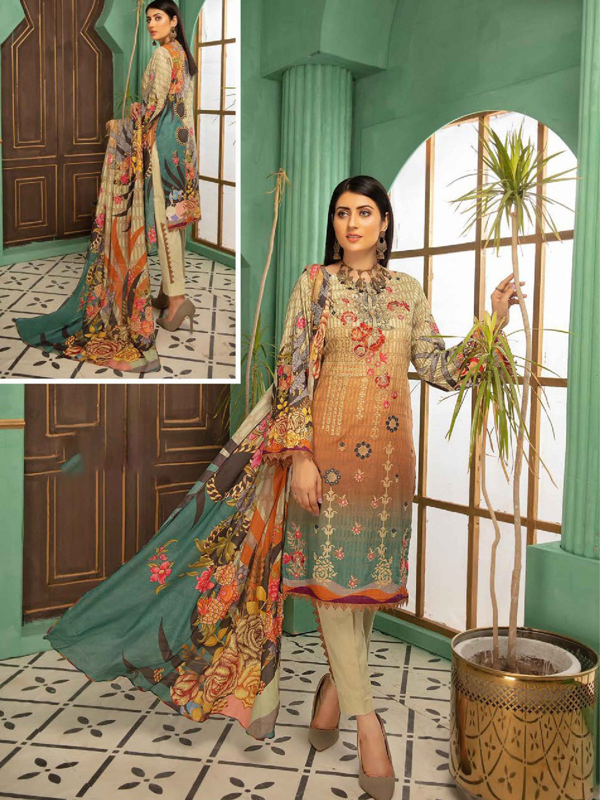 Umaima by Shaista Unstitched 3 Piece Lawn Collection'2021-UMS-425