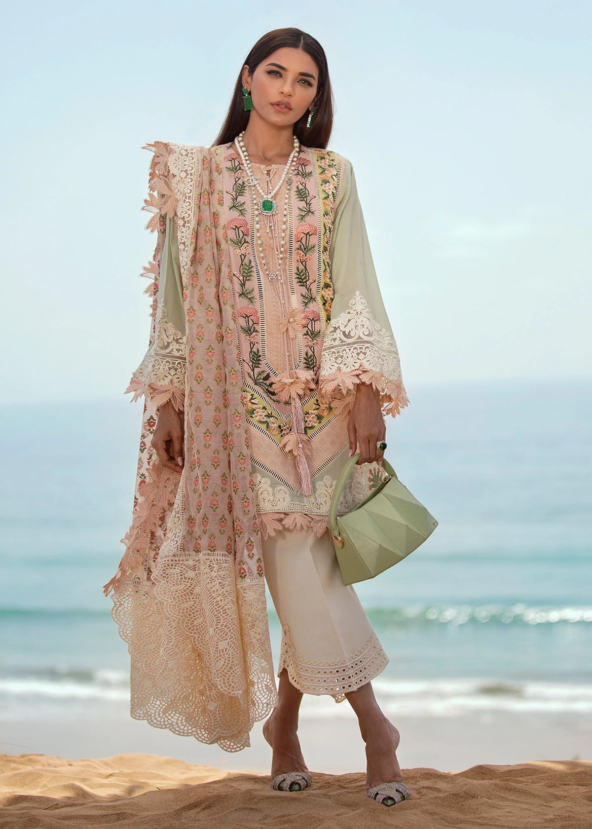 Crimson Unstitched 3 Piece Luxury Lawn Collection'2022-04-A-Sorbet Pink