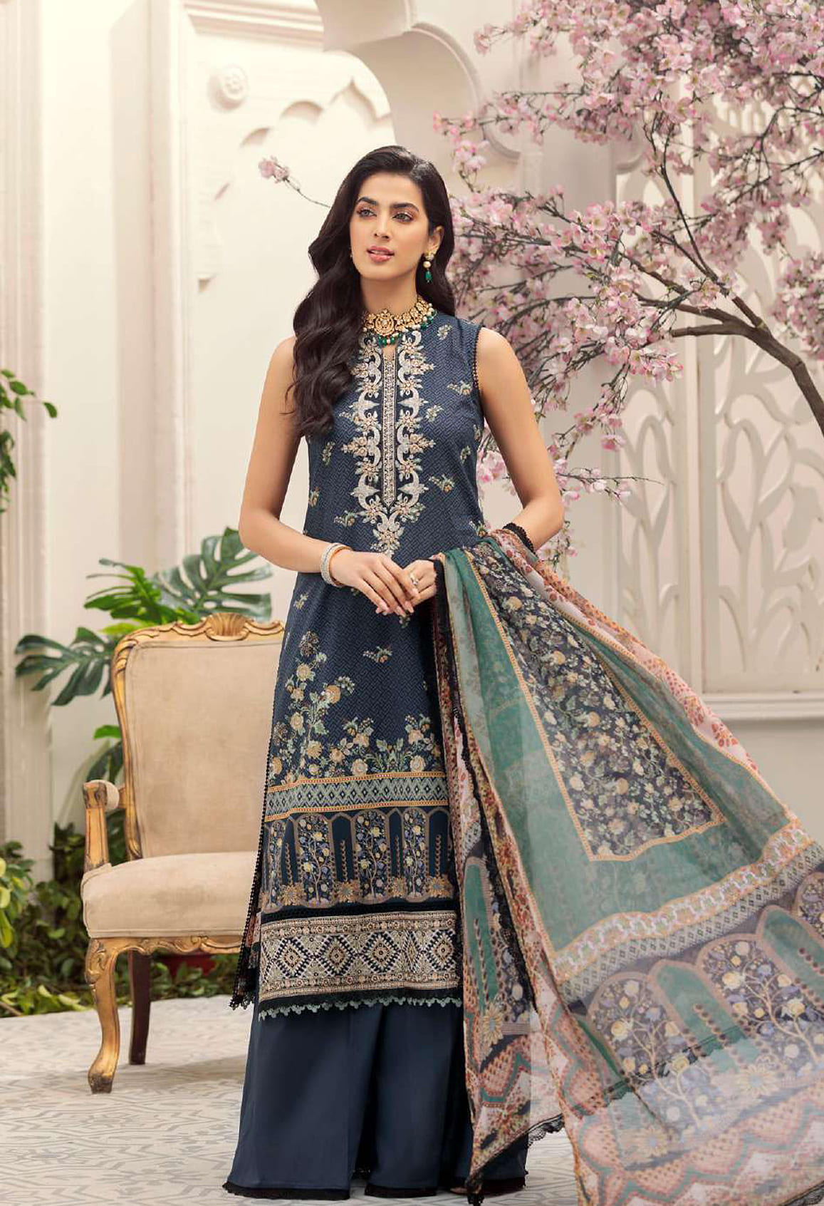 Noor by Sadia Asad Unstitched 3 Piece Printed  Lawn Collection'2022-D-04-A