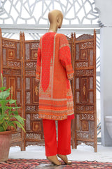 Bin Saeed Stitched Embroidered Lawn Shirts Collection'2022-L-032-Red