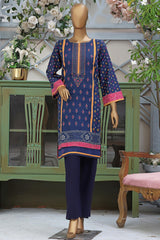 Bin Saeed Stitched Embroidered Lawn Shirts Collection'2022-L-024-Blue
