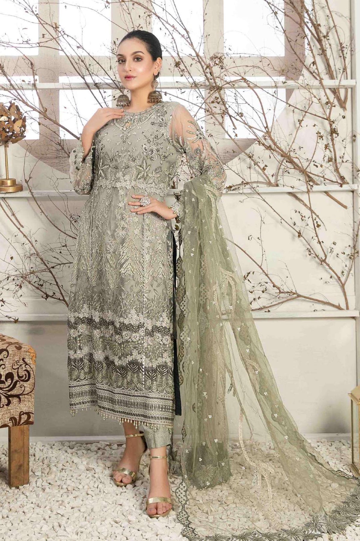 Lydia by Tawakkal Semi stitched 3 Piece Fancy Chiffon Collection'2022-LC-6818