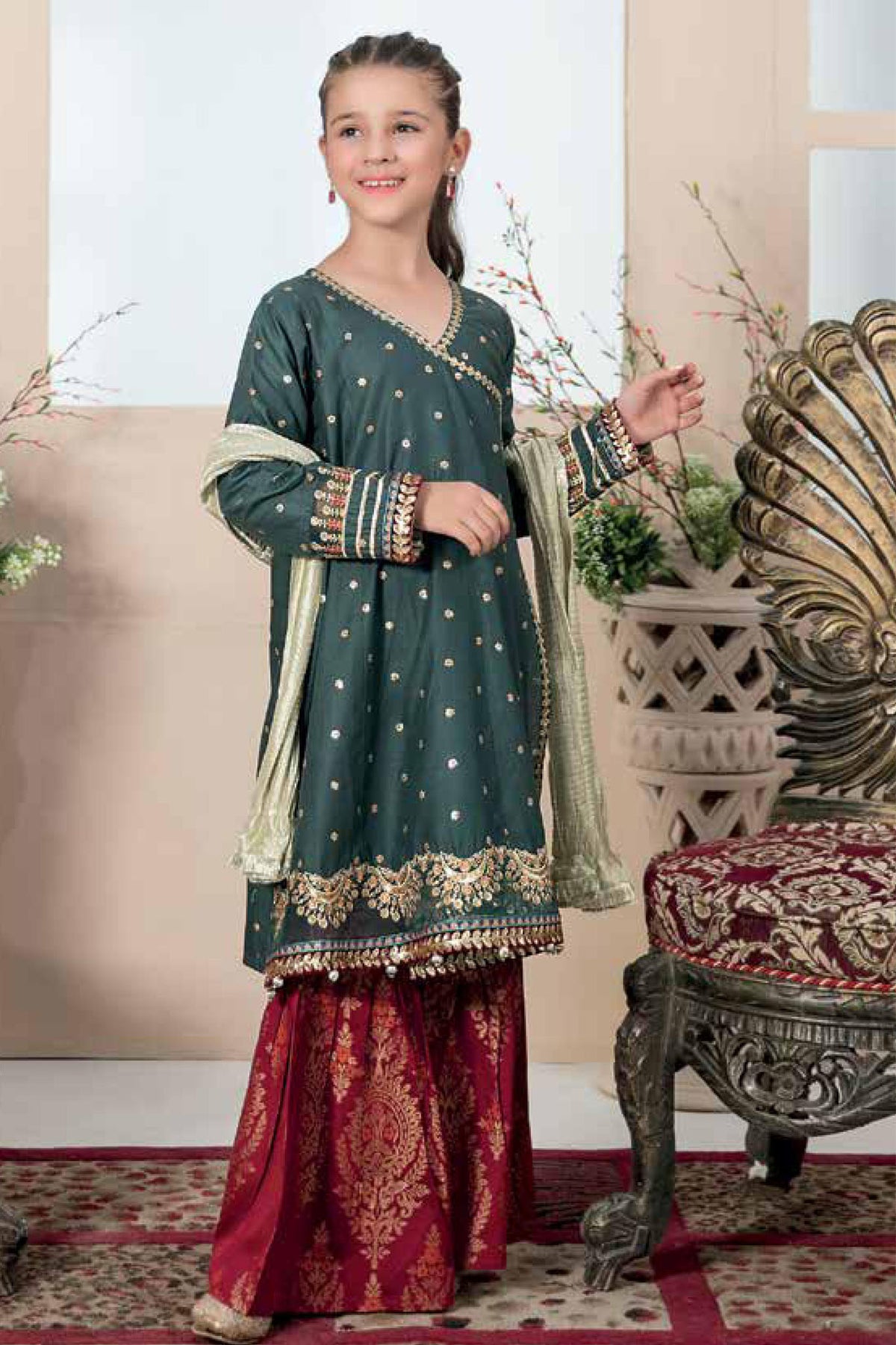 Titliyan by Tawakkal Stitched 3 Piece Embroidered Kid's Collection'2022-TK-6999