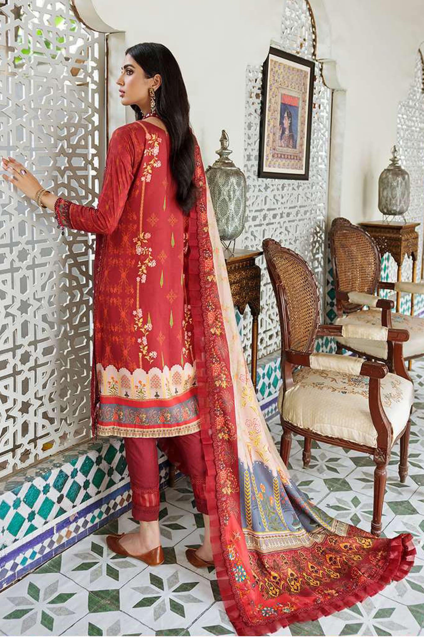Noor By Sadia Asad Unstitched 3 Piece Embroidered Linen Collection'2022-D-06-A