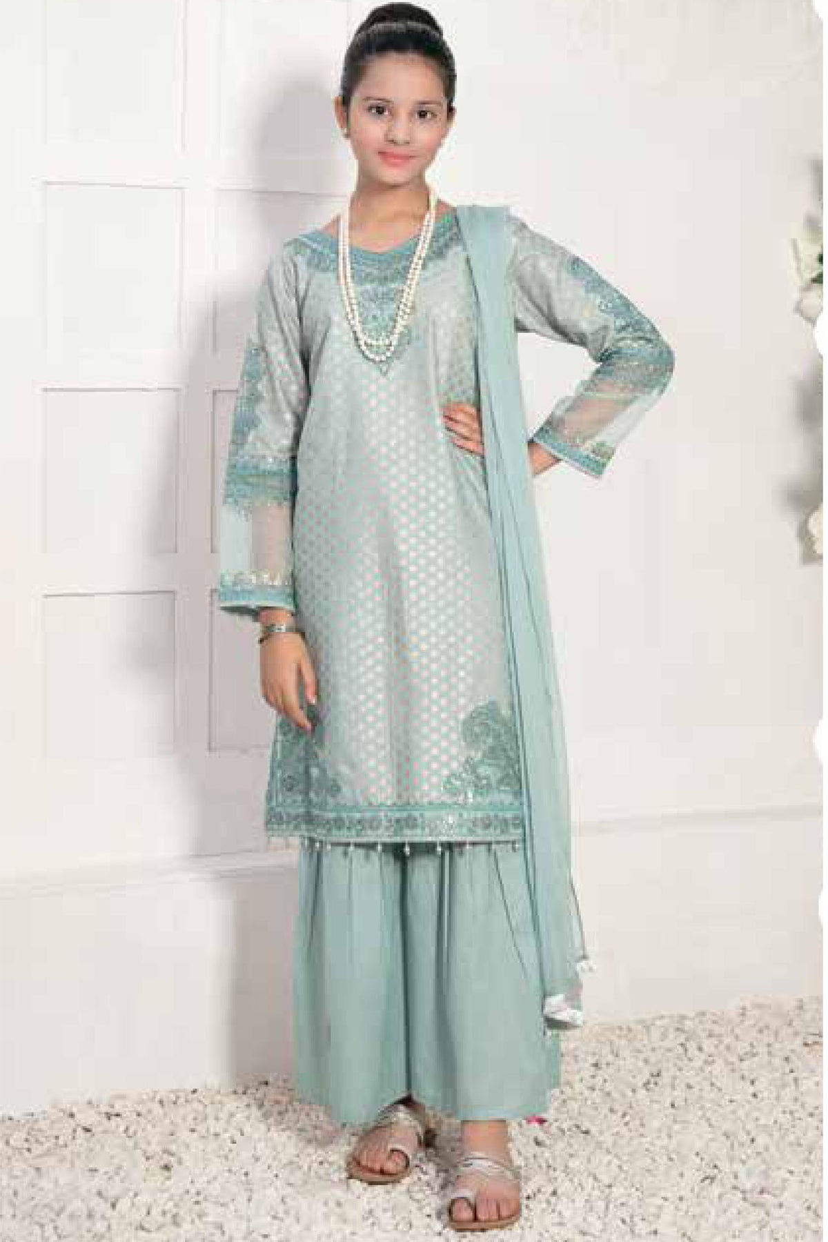 Titliyan by Tawakkal Stitched 3 Piece Embroidered Kid's Collection'2022-TK-7001