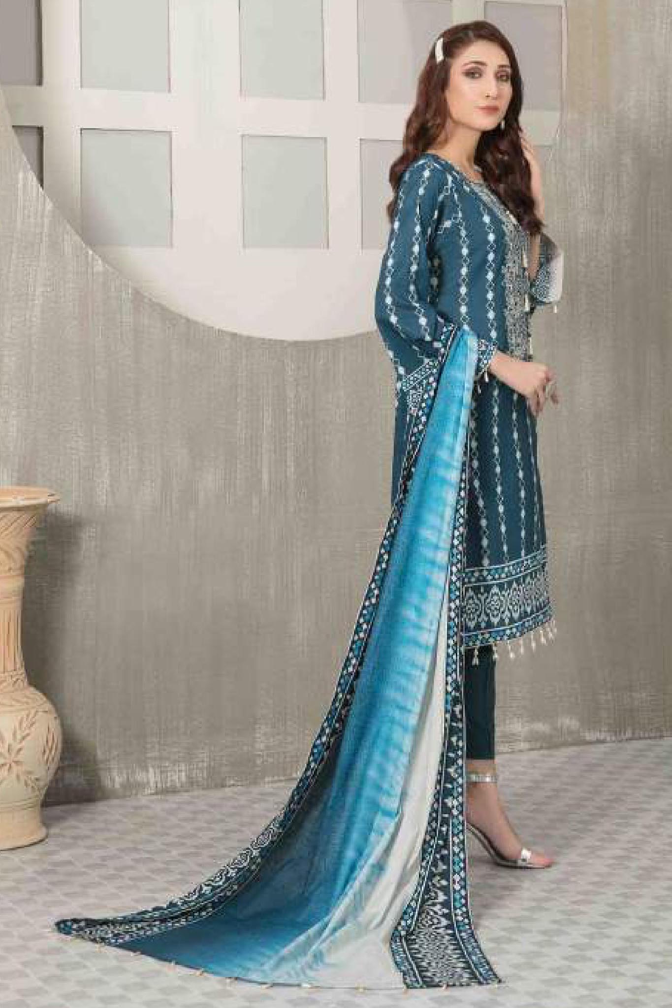 Aroosa by Tawakkal Unstitched 3 Piece Lawn Collection'2022-A-7018