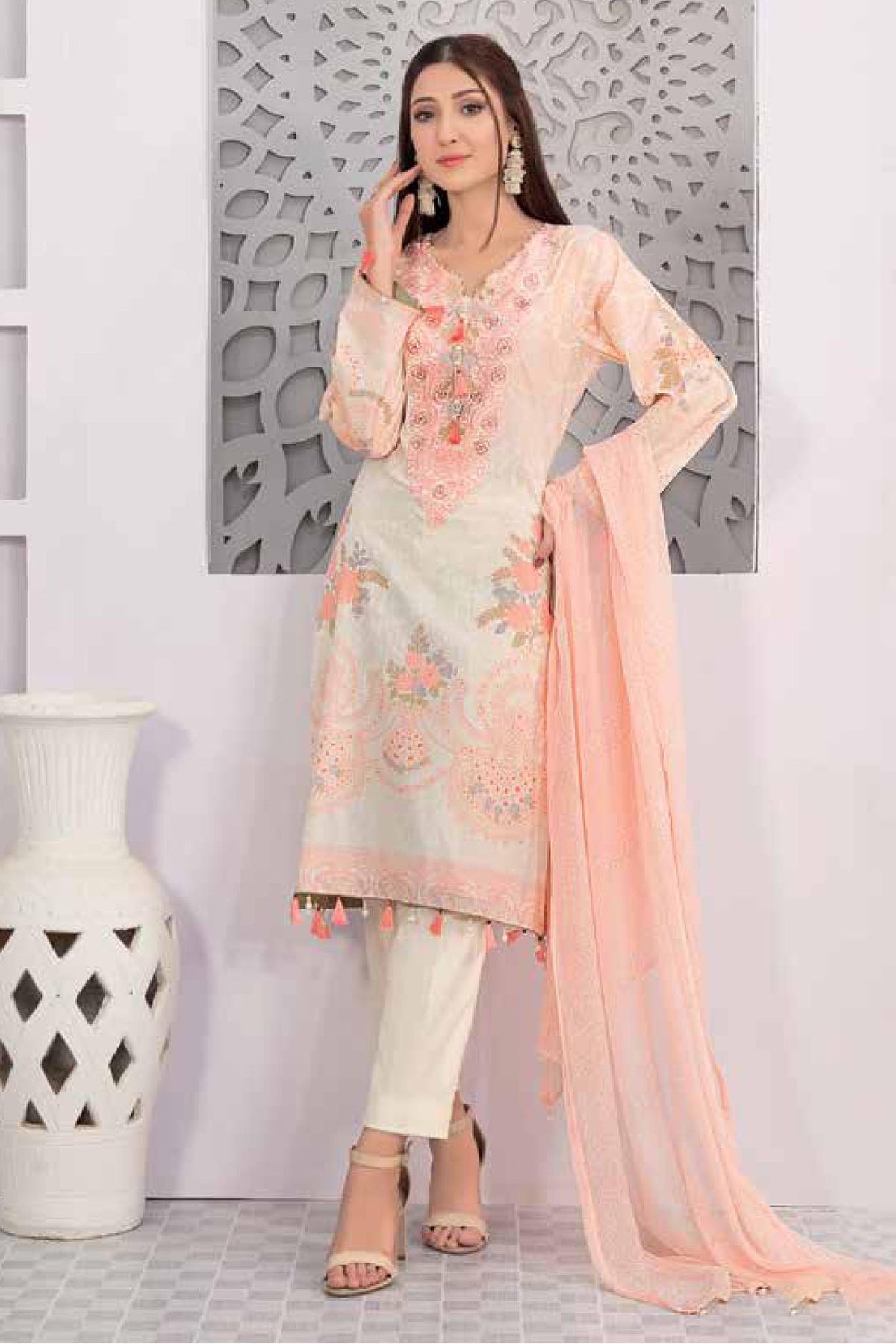 Anabella by Tawakkal Stitched 3 Piece Lawn Collection'2022-AN-7240