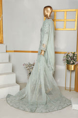 Hz Stitched 3 Piece Embroidered Organza Formal Collection'2023-HZK-73-Light Green