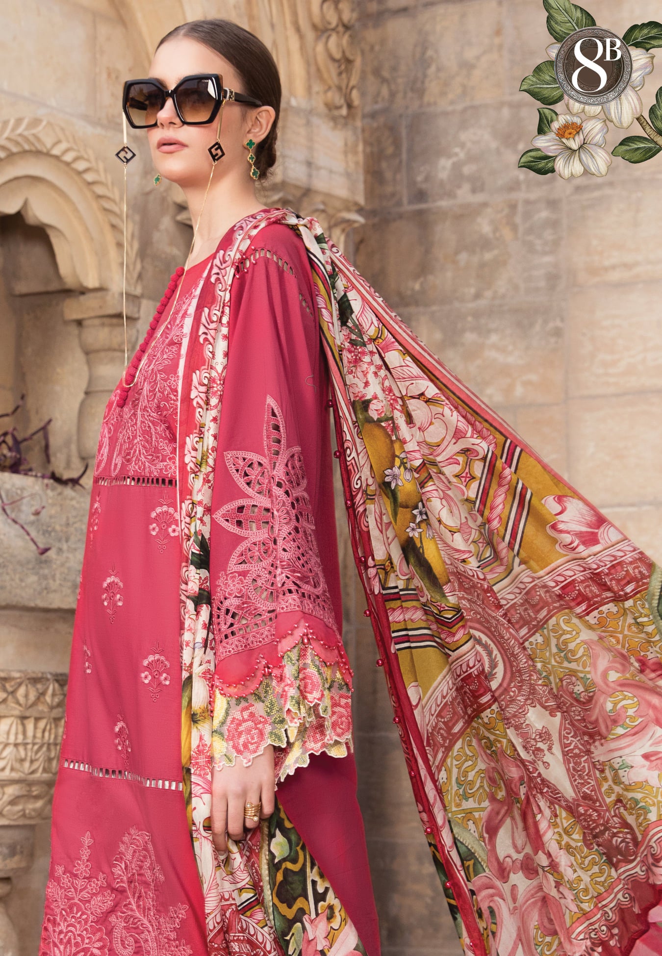 Maria B Unstitched Luxe Lawn S/S Collection'2021-ML-08-B