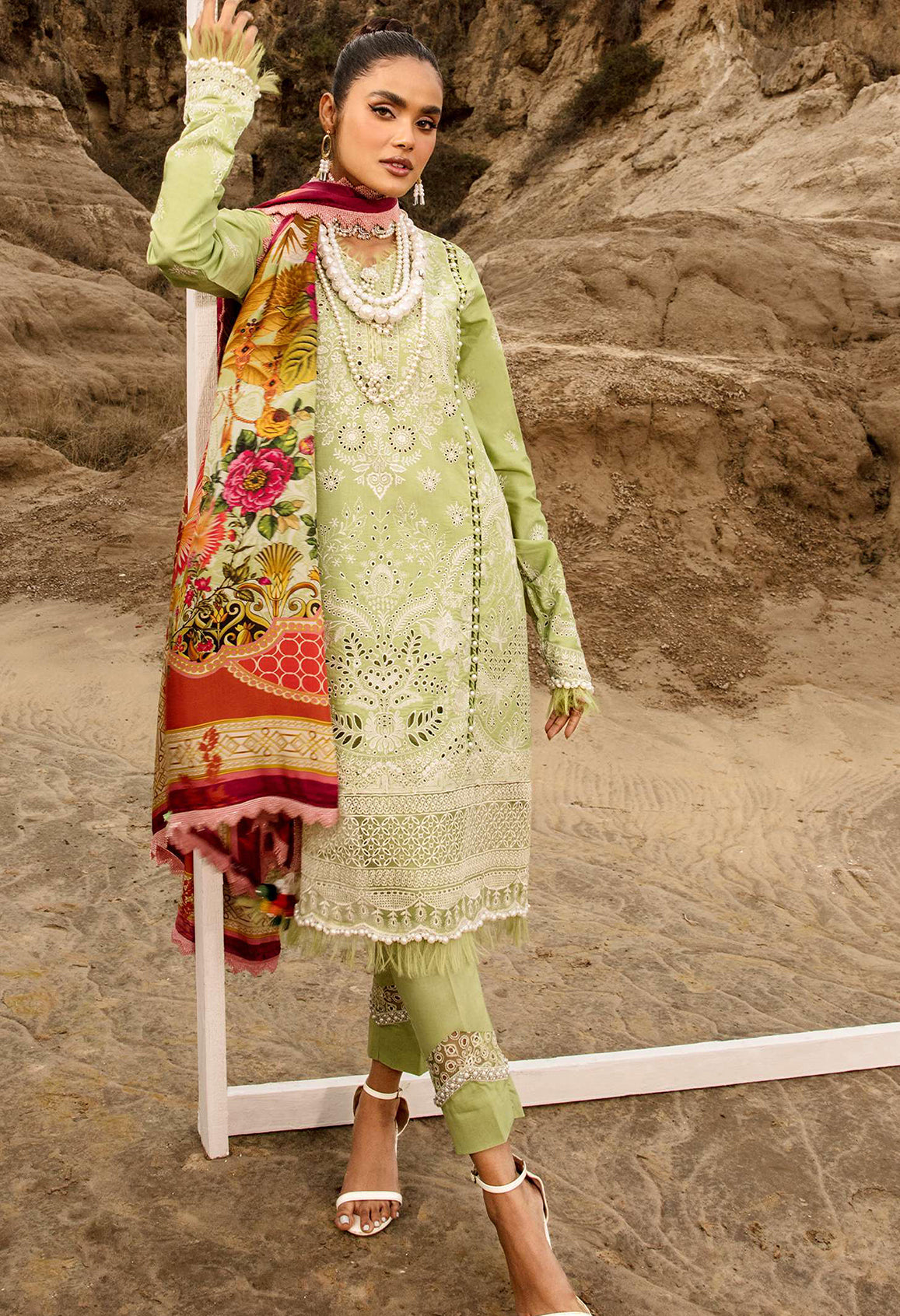 Mausummery Unstitched 3 Piece Luxury Lawn Collection'2022-MS-08