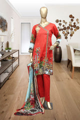 Shomi 3 piece Stitched Digital Printed Lawn Collection’2021-A-01-Red