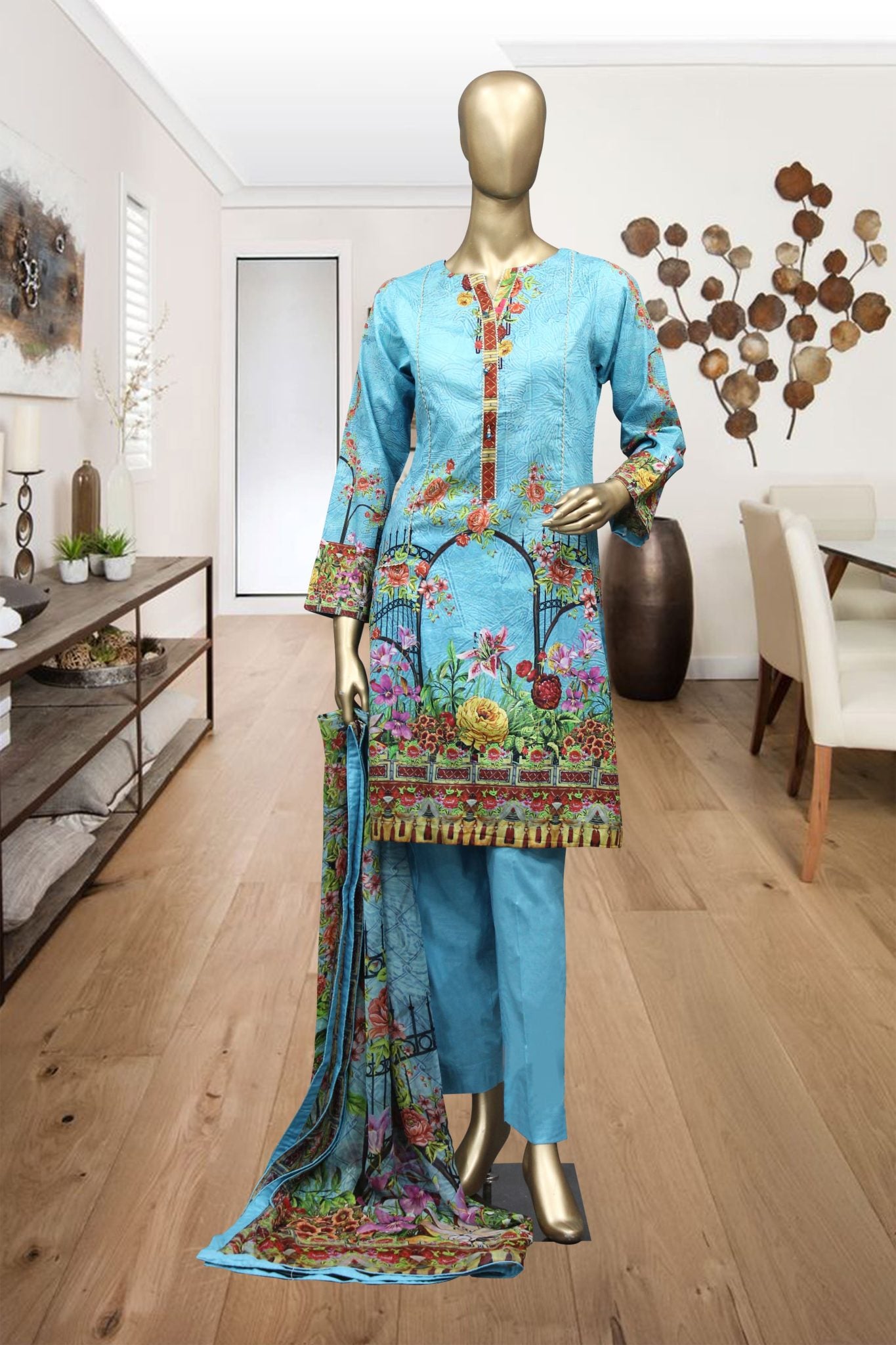 Shomi 3 piece Stitched Digital Printed Lawn Collection’2021-A-08-Ferozi