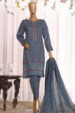 Hz Asasa Stitched 3 Piece Digital Printed Embroidered Collection'2022-AE-0413