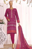 Hz Asasa Stitched 3 Piece Digital Printed Embroidered Collection'2022-AE-0414