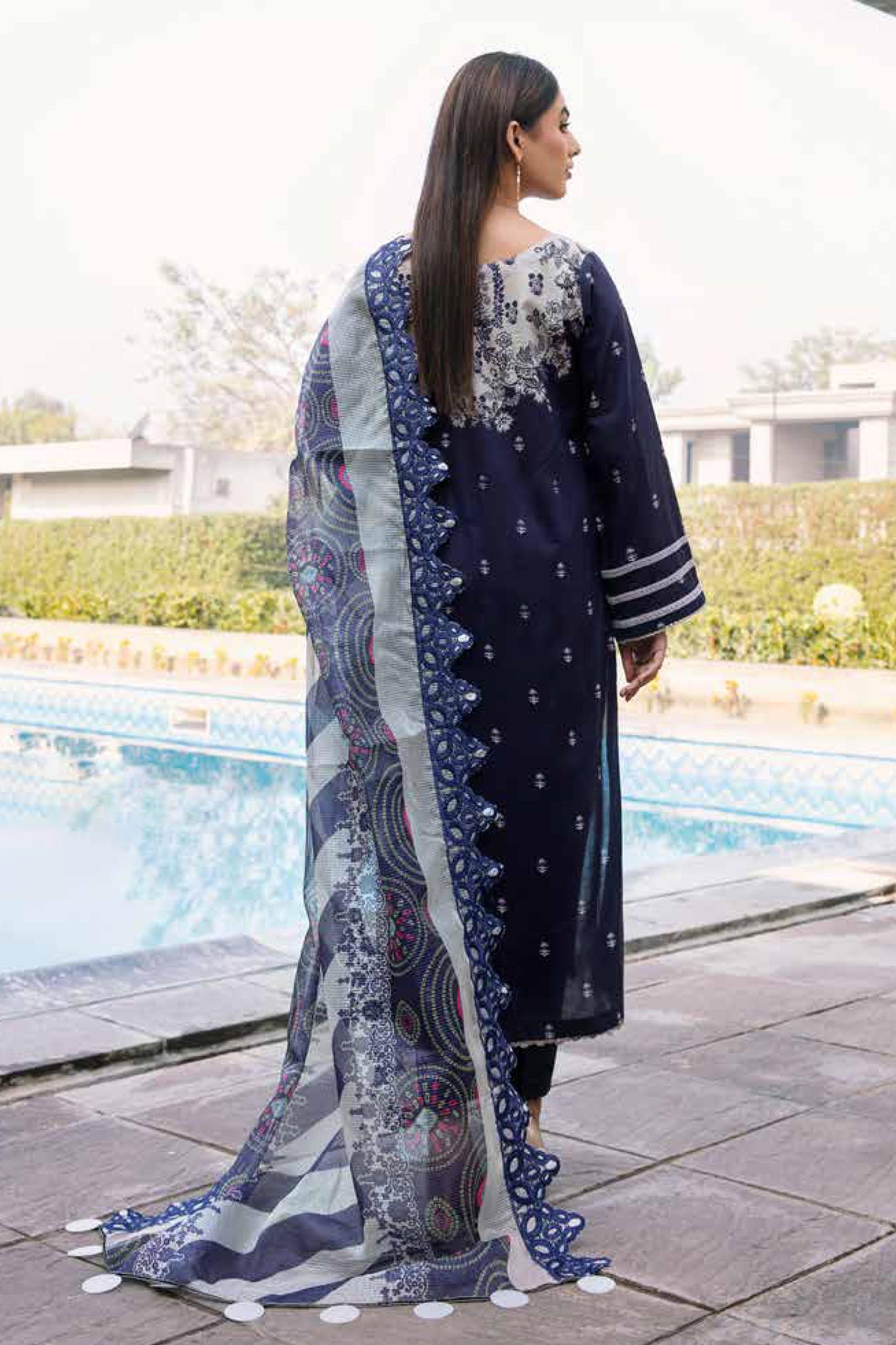 Charizma Unstitched 3 Piece Embroidered Lawn Collection'2023-AG-02