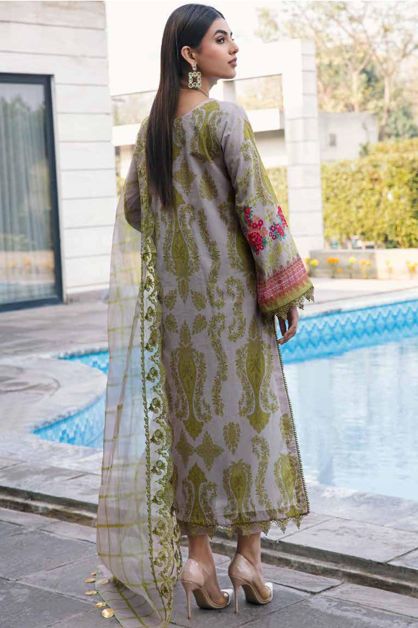 Charizma Unstitched 3 Piece Embroidered Lawn Collection'2023-AG-03