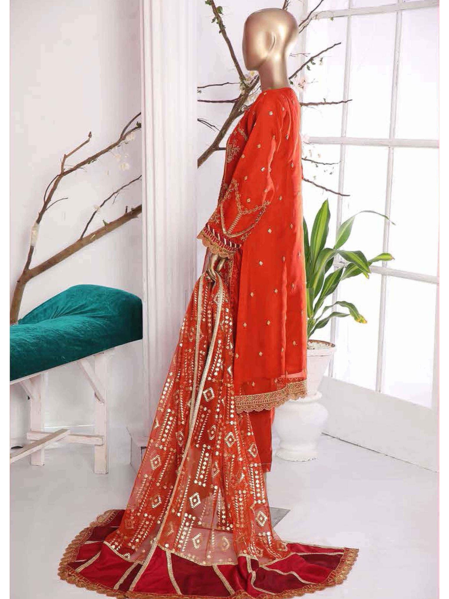 Sada Bahar Stitched 2 Piece Luxury Formal Vol-03 Collection'2021-Z-07-Rust