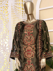 Bin Saeed Embroidered Tunic Silk Stitched Kurti Vol-20 Collection’2021-AMS-5017-Mehndi