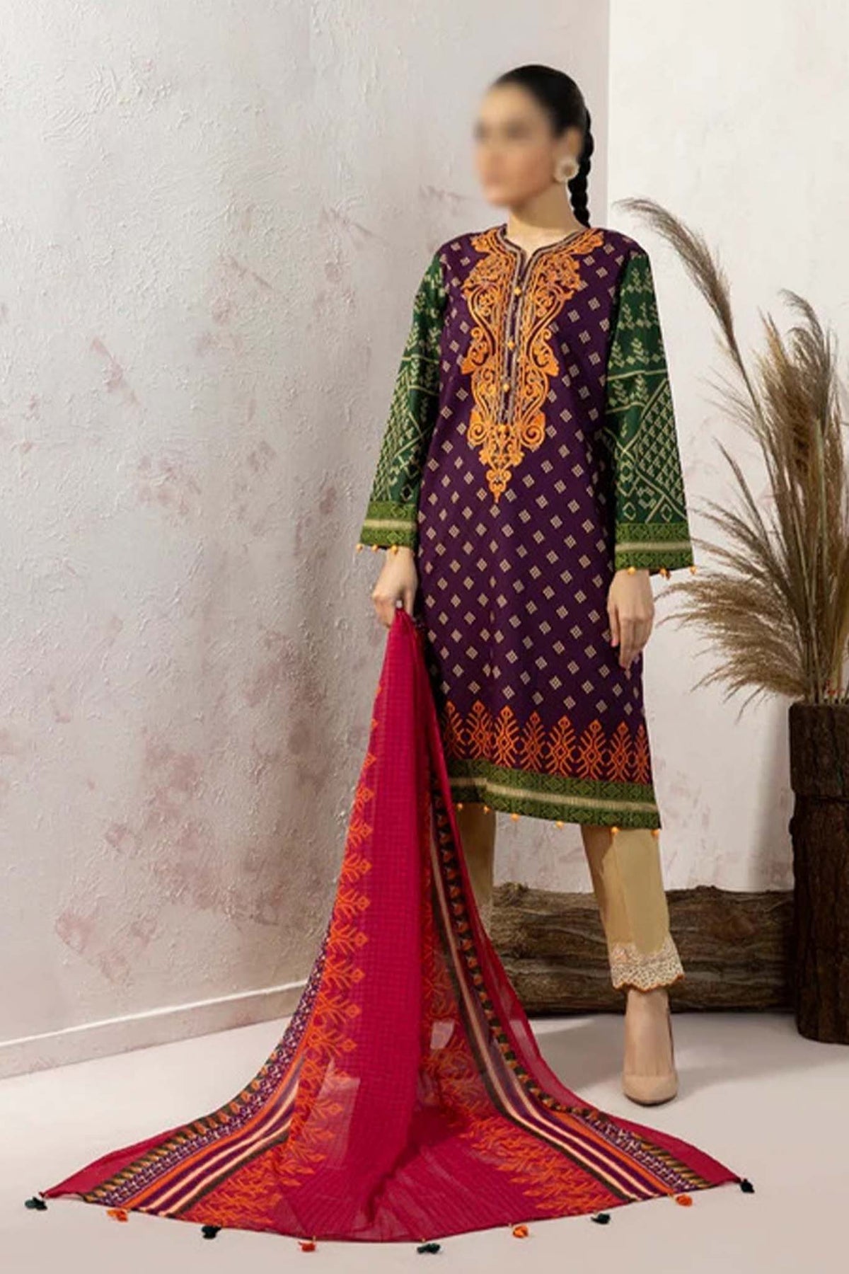 Asian Women by Amna Khadija Unstitched 3 Piece Emb Vol-01 Collection'2022-AW-12