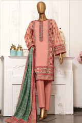 Bin Saeed Stitched 3 Piece Printed Cotton Collection'2022-CF-0001-Pink