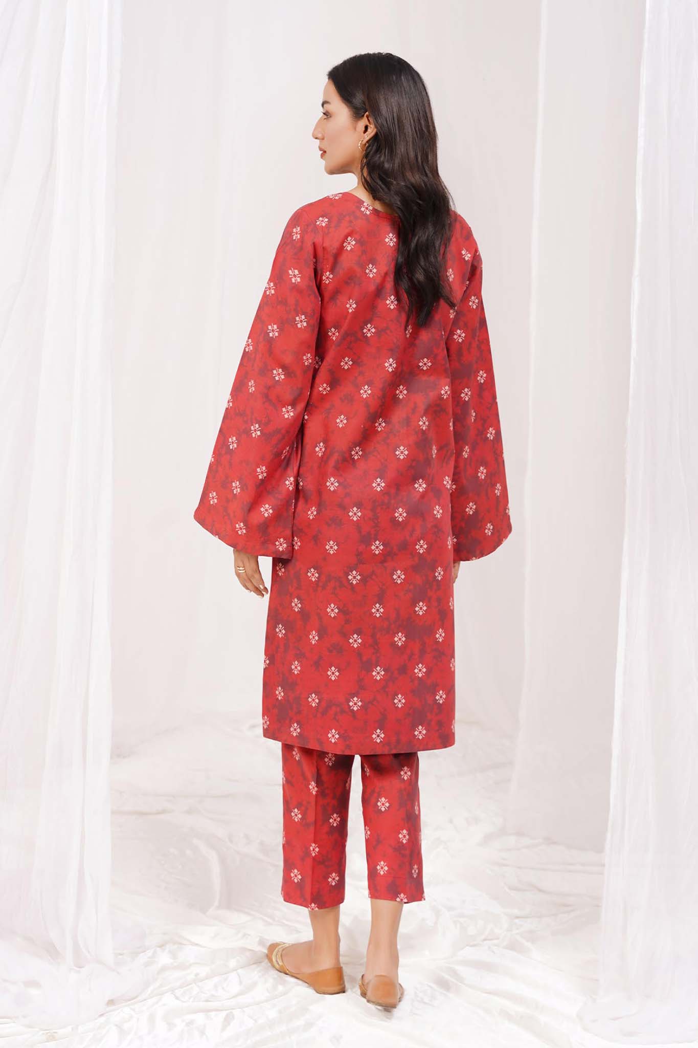 Blumm by Esra Stitched 2 Piece Printed Cambric Collection'2022-BES-01-Red