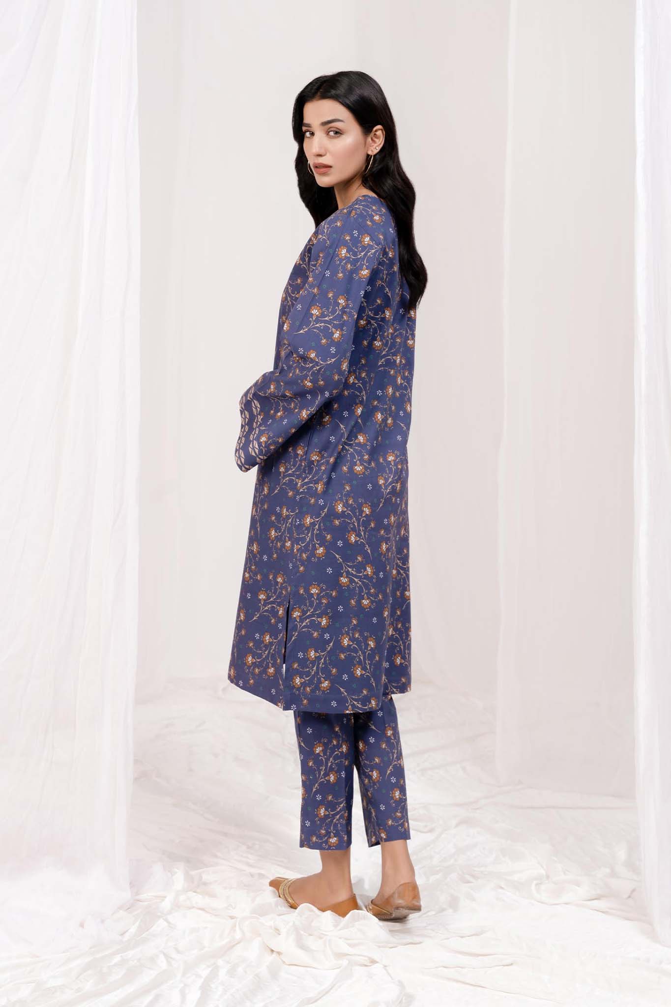 Blumm by Esra Stitched 2 Piece Printed Cambric Collection'2022-BES-07-Blue