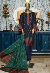 Bin Saeed Stitched 3 Piece Printed Jacquard Vol-02 Collection'2021-BNS-125-Blue