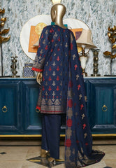 Bin Saeed Stitched 3 Piece Printed Jacquard Vol-02 Collection'2021-BNS-120-R.Blue