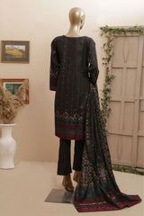 Bin Saeed Stitched 3 Piece Printed Jacquard Festive Collection'2023-BNS-2205-Black