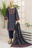Bin Saeed Stitched 3 Piece Luxury Jacquard Embroidered Collection'2022-BNS-2208-Blue