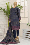 Bin Saeed Stitched 3 Piece Luxury Jacquard Embroidered Collection'2022-BNS-2208-Blue