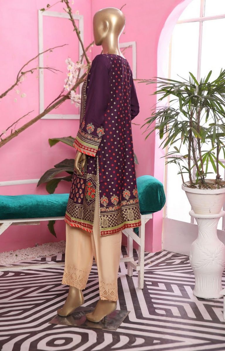 Sada Bahar Stitched Silk Pret Kurti Vol-02 Collection'2021-BS-08-Purple